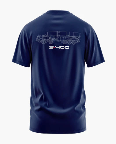 Round Neck Navy Blue S-400 T-shirt (Army Inspired)