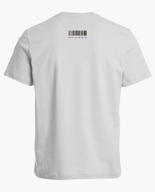 Minimal print round neck white t shirt